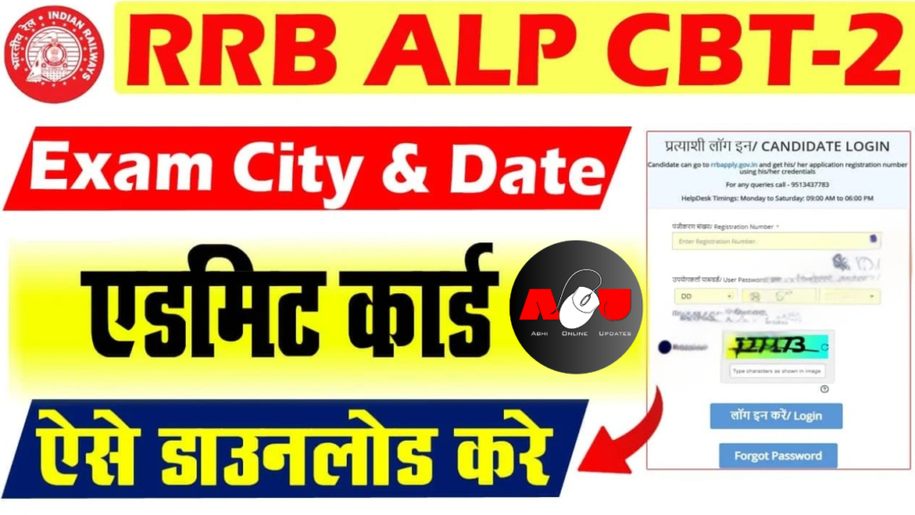 RRB ALP CBT-2 Exam City Intimation 2025-रेलवे ALP CBT -2 City Intimation हुआ जारी?